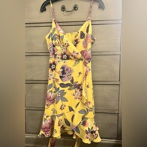 Canary yellow dress Hawaiian inspired dress